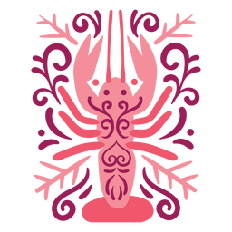 Composição de lagosta swirly Desenho PNG