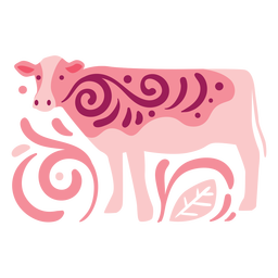 Swirly cow composition PNG Design