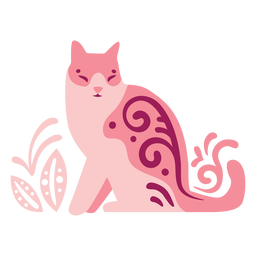 Composición de gato swirly Transparent PNG