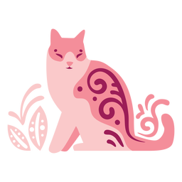 Swirly cat composition PNG Design