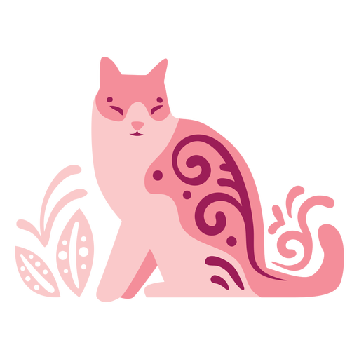 Composição de gato ondulado Desenho PNG