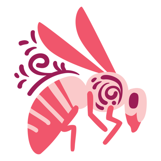 Swirly bee flat PNG Design