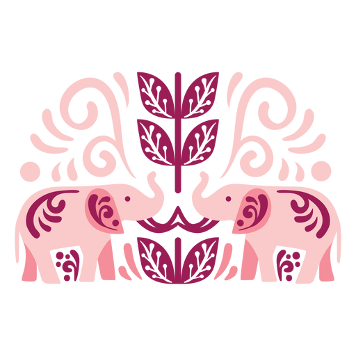 Swirly elephants composition PNG Design