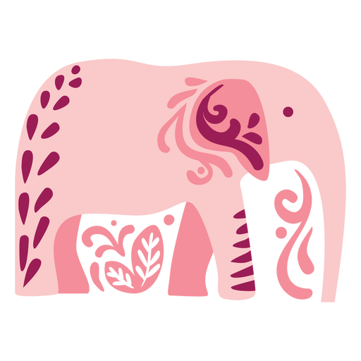 Swirly elephant flat PNG Design