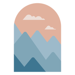 Paisaje de montañas geométricas Transparent PNG