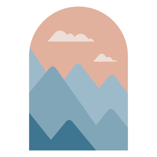paisaje de montañas geométricas Diseño PNG