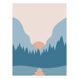 Blue forest landscape PNG Design