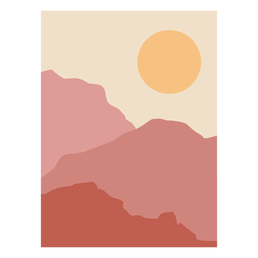 paisagem de montanha ao nascer do sol Desenho PNG