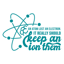 Atom dad joke lettering PNG Design