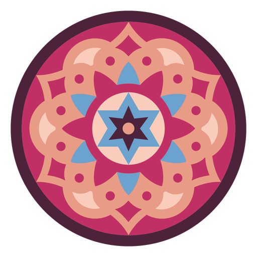 Circular mandala colorful flat PNG Design