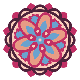 Plano mandala floral rosa Diseño PNG