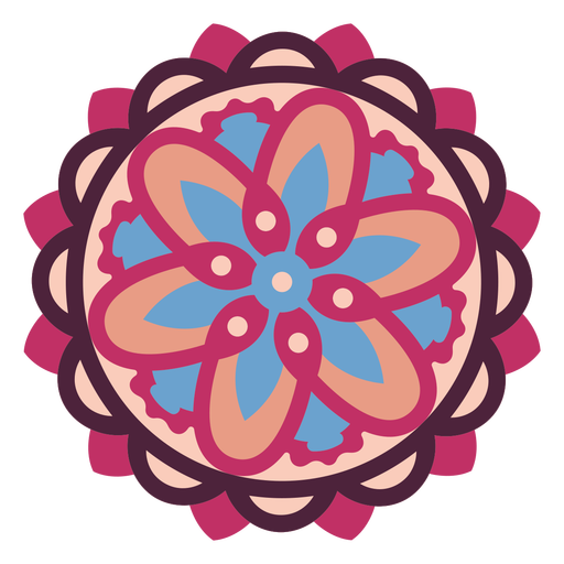 Pink floral mandala flat PNG Design