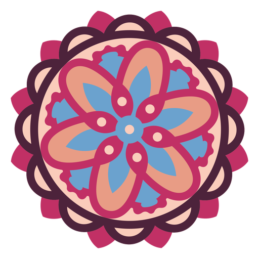 Plano mandala floral rosa Diseño PNG