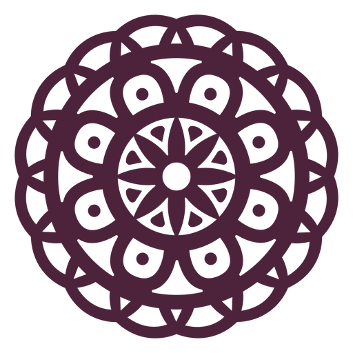 Mandala purple flower cut-out PNG Design