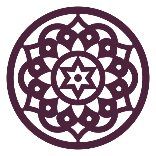 Runde Mandala Sternform PNG-Design