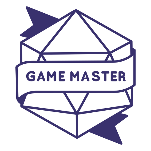 Game master rpg dice badge PNG Design