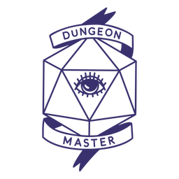 Dungeon master rpg dice badge PNG Design