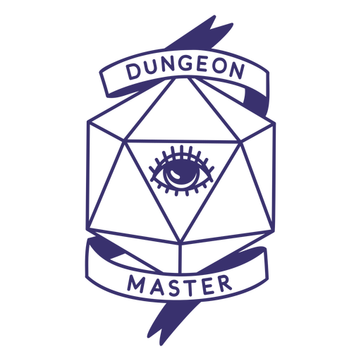 Dungeon Master RPG Würfel Abzeichen PNG-Design