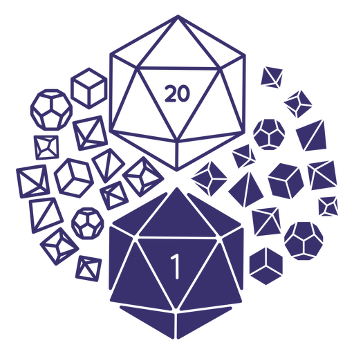 Role playing dice composition - Transparent PNG & SVG vector file