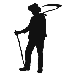 Farmer scythe silhouette Transparent PNG