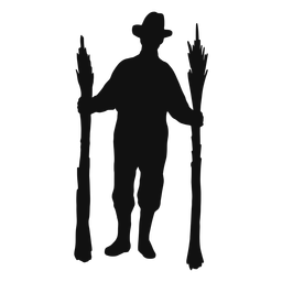 Farmer working silhouette