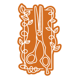 Insignia de tijeras de adelgazamiento del cabello Diseño PNG