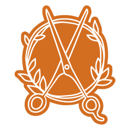 Friseursalon Schere Abzeichen PNG-Design