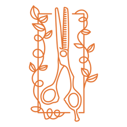 Traço de tesoura para queda de cabelo Desenho PNG