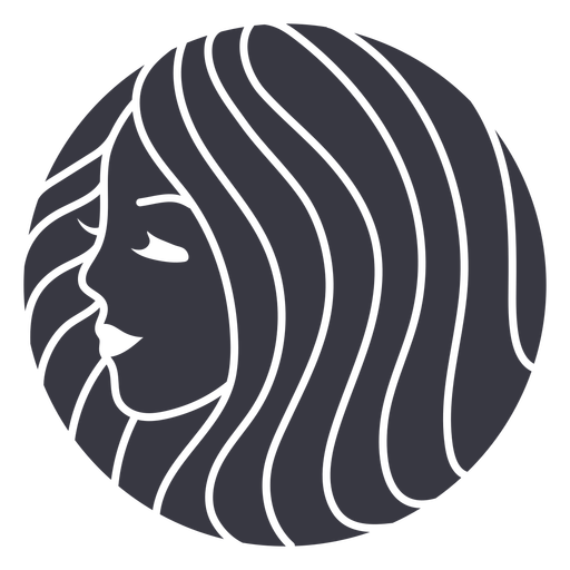 Insignia de mujer de pelo de perfil Diseño PNG