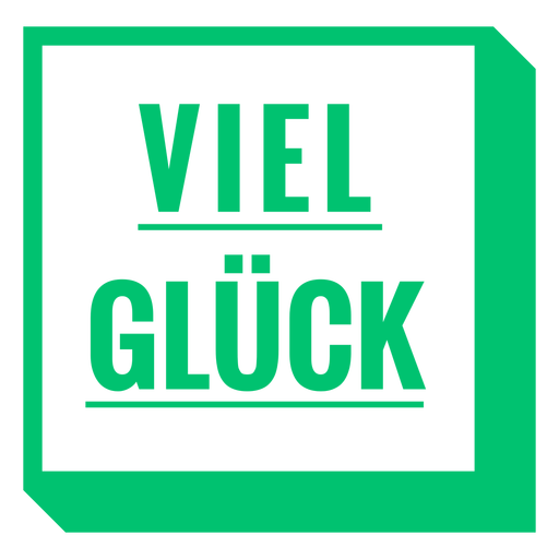 Insignia cuadrada de Viel glück Diseño PNG