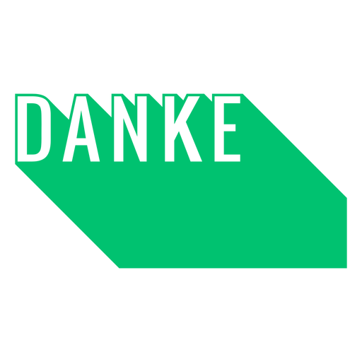 Insignia de texto de Danke Diseño PNG