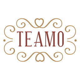 Distintivo de texto clássico Te amo Desenho PNG