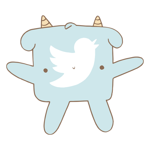 Lindo personaje de logotipo de twitter Diseño PNG