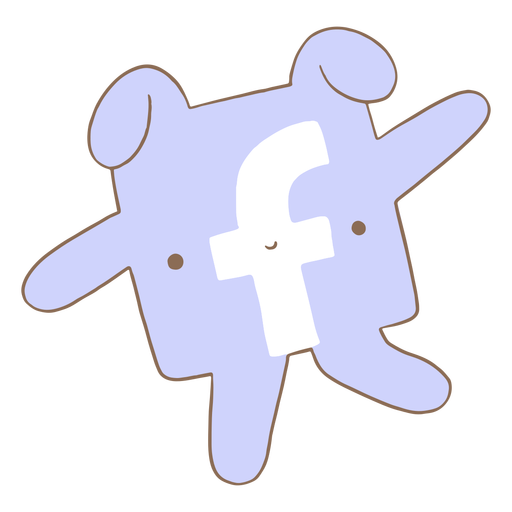 Cute facebook logo character PNG Design