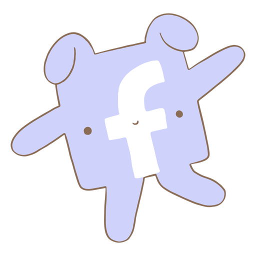 Netter Facebook-Logo-Charakter PNG-Design