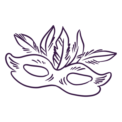 Mardi gras hand drawn mask PNG Design