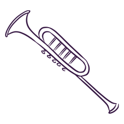 Arte de linha de instrumento de trompete Transparent PNG