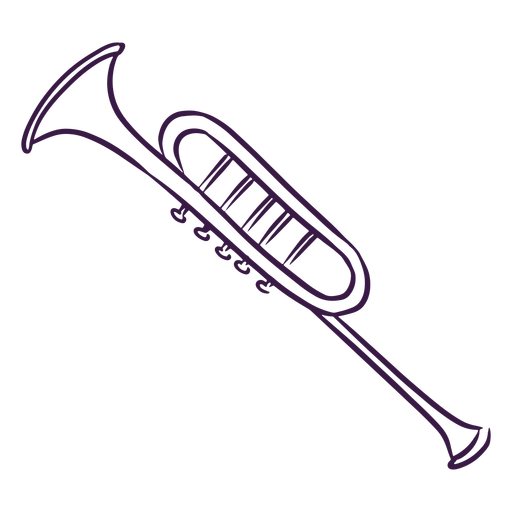 Arte de linha de instrumento de trompete Desenho PNG
