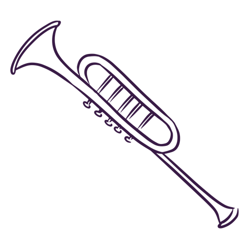 Trompeteninstrument Strichkunst PNG-Design