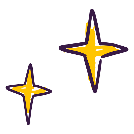Doodle de brillo de estrellas Diseño PNG