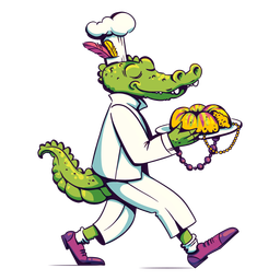 Mardi Gras Alligator Chef PNG & SVG Design For T-Shirts