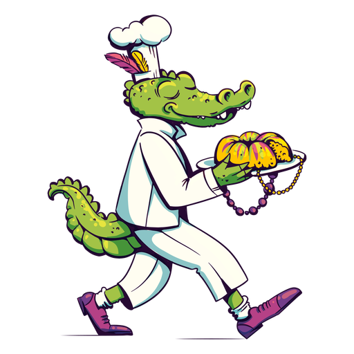 Chef de cocodrilo de mardi gras Diseño PNG