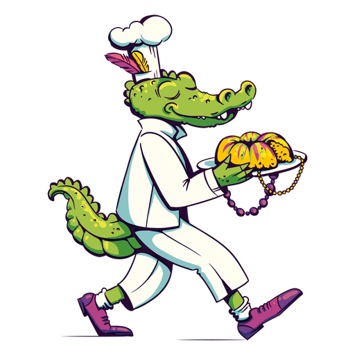 Karneval-Alligator-Koch PNG-Design