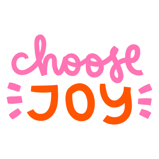 Elija letras cursivas de alegría Diseño PNG