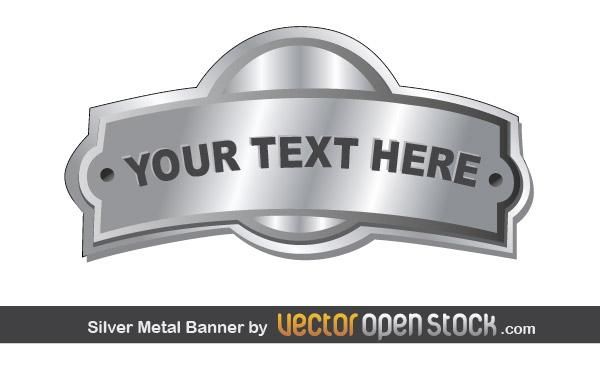 Silver Metal Banner Badge Silver Metal Banner Badge