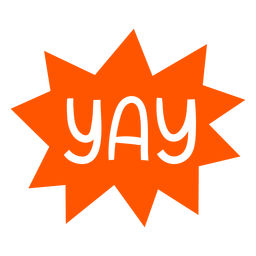 Yay! texto da bandeira do crachá Desenho PNG