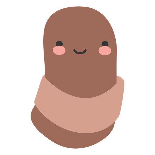 Happy worm head character