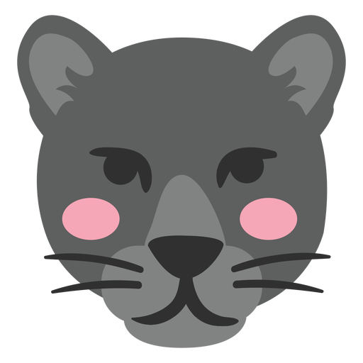 Black panther head cute PNG Design