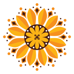 Sunflower geometric flower PNG Design