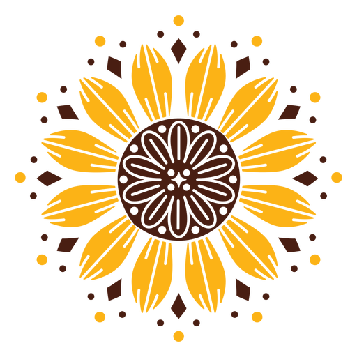 Diseño de mandala de girasol Diseño PNG